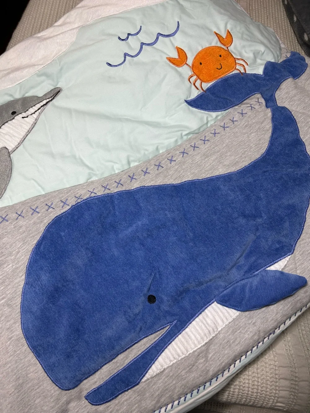 Lambs & Ivy Blue Ocean Blue Baby Crib Quilt